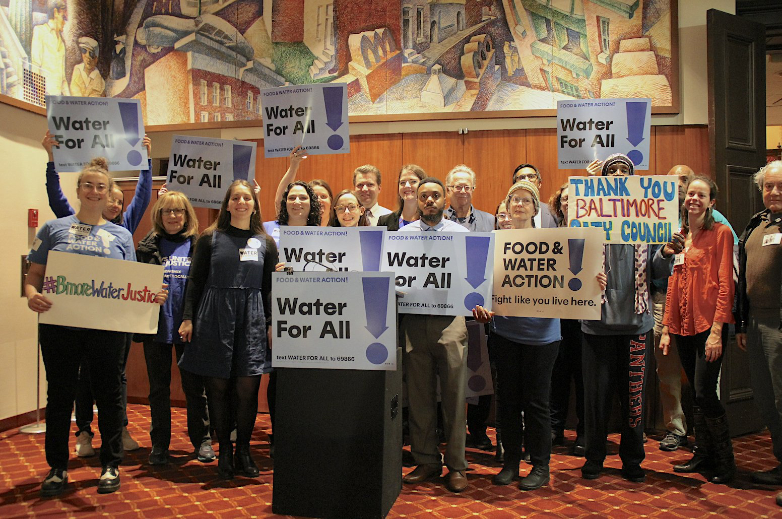 advocates pose after fighting for water justice